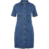 Noisy May - Denim Jurk - Blauw - Katoenmix - Korte Mouwen