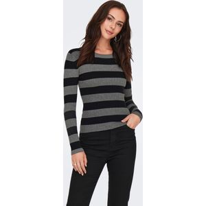 JDY Gestreepte Gebreide Top - Ronde Hals - Lange Mouwen