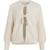 Vila Dames Viellie L/S Bow Knit Top/R, Super Light Natuurlijke Melan, L