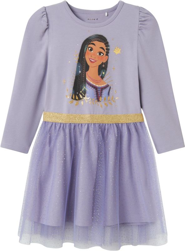 Tule Jurk - Jerseyjurken - Met Glitter Detail - Korte Mouwen - Ronde Hals