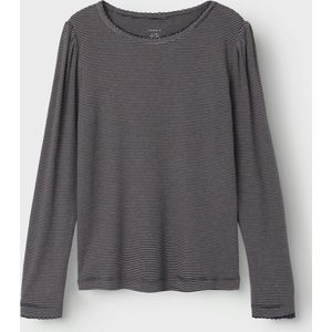 T-shirt - Regular Fit - Lange Mouwen - Ribgebreid - Verticaal Gestreept