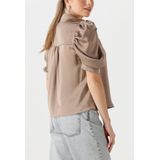Neo Noir - Sateen Blouse - Donker Taupe - Dames