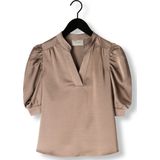 Neo Noir - Sateen Blouse - Donker Taupe - Dames