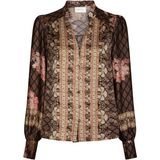 Neo Noir, Dames, Blouses & Shirts, Bruin, Maat: S Poliester,