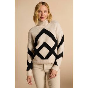 Vila - Vicille Rollneck Jacquard Knit Top - Dames - Lange Mouwen Shirts