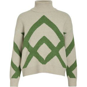 Vila - Vicille Rollneck Jacquard Knit Top - Dames - Lange Mouwen Shirts