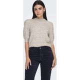 JDY - Gebreide Pullover - O-hals - Pofmouwen - Geribde Manchetten - Parel Versiering