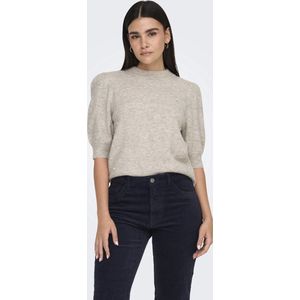 JDY - Gebreide Pullover - O-hals - Pofmouwen - Geribde Manchetten - Parel Versiering