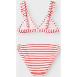 Name It - NKFZALEY - Bikini Set - Rood/Wit - Polyester/Polyamide/Elastaan