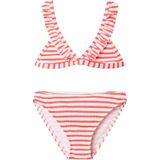 Name It - NKFZALEY - Bikini Set - Rood/Wit - Polyester/Polyamide/Elastaan