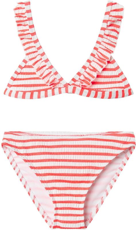 Name It - NKFZALEY - Bikini Set - Rood/Wit - Polyester/Polyamide/Elastaan