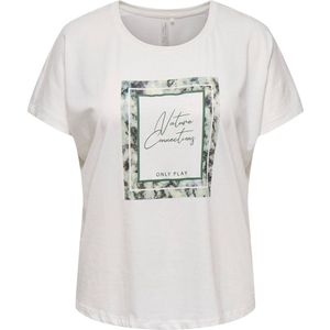 ONLY PLAY CURVY Plus Size sportshirt ONPAUB-ARI gebroken wit