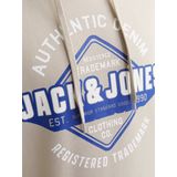JACK & JONES Herren Kapuzen-Pullover Baumwoll-Pullover mit JACK & JONES Authentic Denim Schriftzug Langarm-Shirt 12255617 Beige