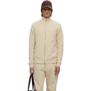 Selected Homme - SLHDANE LS KNIT STRUCTURE FULL ZIP - Cardigan - Beige - Regular Fit