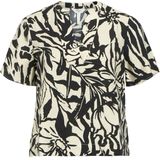 Object - Objkarina - T-shirt - Sandshell/Black Flow - V-hals - Dames