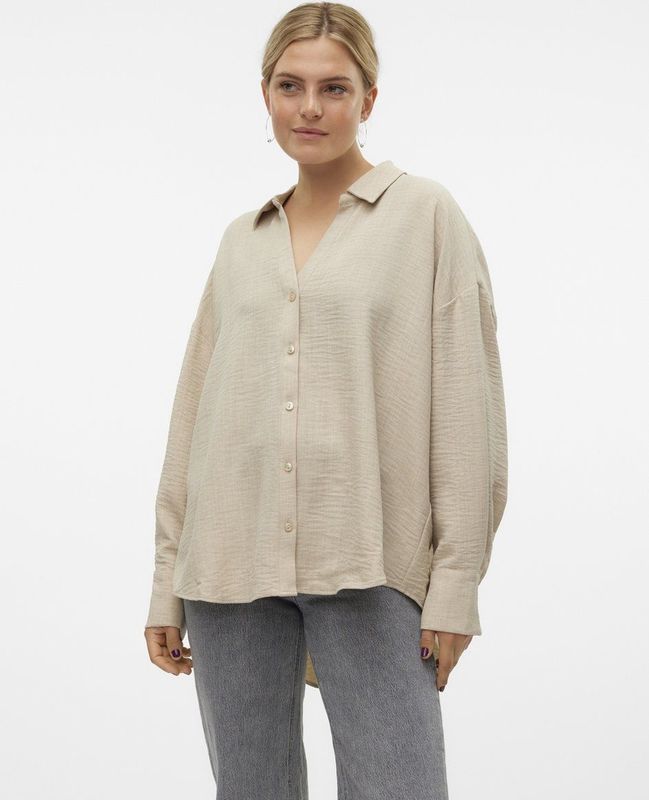 Vero Moda - Vmmelaney Queeny Blouse - Overcast/Melange - 100% Polyester