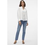 Vero Moda - Vmmelaney Queeny Ls Blouse - Snow White - 100% Polyester