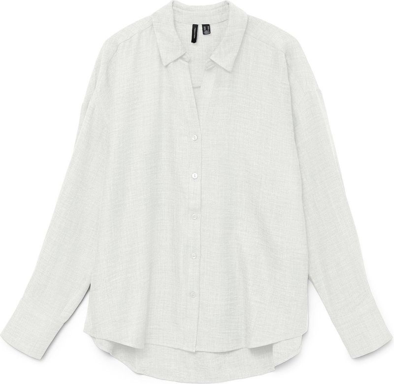 Vero Moda - Vmmelaney Queeny Ls Blouse - Snow White - 100% Polyester