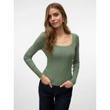 Gebreide Trui - Effen - Knitwear - Lange Mouw - Slanke Pasvorm