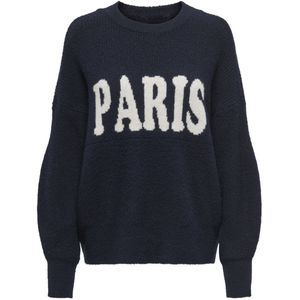 Only - Onljerico - Pullover - Donkerblauw - Met Paris-tekst