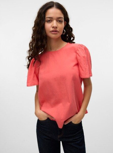 Vero Moda Kurzarmbluse VMPRETTY SS TOP WVN GA NOOS