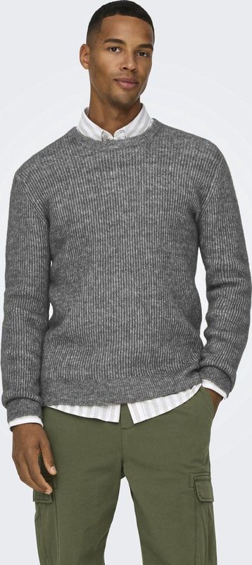 Only & Sons - ONSTEGAN - Gebreide Trui - Grijs Gemêleerd