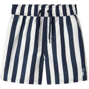 Name It - Zwemshort - Donkerblauw-Wit Streeppatroon - Comfortabele Pasvorm