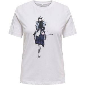 Only - T-shirt - Wit - 100% Biologisch Katoen - Korte Mouwen
