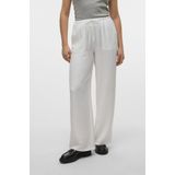 Vero Moda - Vmmelaney Hw Loose Pant - Broek - Snow White - 100% Polyester