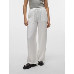 Vero Moda - Vmmelaney Hw Loose Pant - Broek - Snow White - 100% Polyester