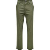 Onsedge - Straight Fit - Broeken - Beige - Gulp met Rits - Inclusief Riem