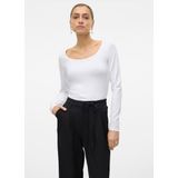 Vero Moda - VMLULU LS U-NECK TOP JRS GA NOOS - Shirt - Bright white - Lange Mouwen
