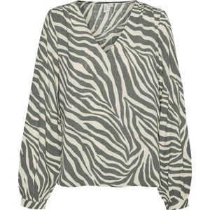 VERO MODA - Vmteagan L/S V-Neck Top - Blouse met Lange Mouwen - Balsem Groen