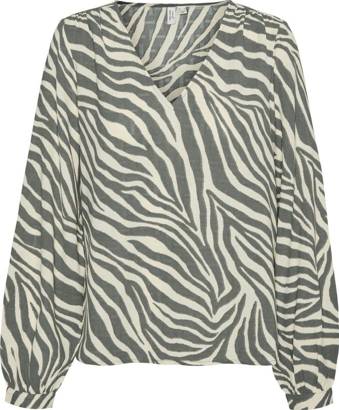 VERO MODA - Vmteagan L/S V-Neck Top - Blouse met Lange Mouwen - Balsem Groen