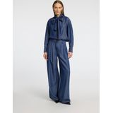 Wide Leg Broek - Chambray - Hoge Taille - Wijde Pijpen