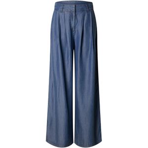 Wide Leg Broek - Chambray - Hoge Taille - Wijde Pijpen