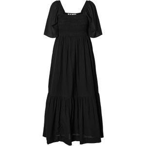 Selected Femme Jurk bruin (Maat: 36) - Effen - Halslijn: Vierkante hals,