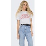 ONLY - T-shirt - Wit - Korte Mouwen - O-hals - Regular Fit