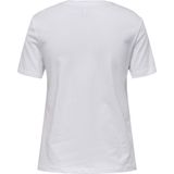 ONLY - T-shirt - Wit - Korte Mouwen - O-hals - Regular Fit