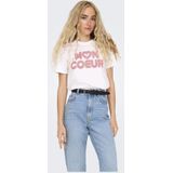 ONLY - T-shirt - Wit - Korte Mouwen - O-hals - Regular Fit