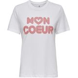 ONLY - T-shirt - Wit - Korte Mouwen - O-hals - Regular Fit