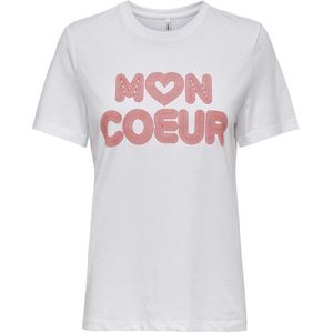 ONLY - T-shirt - Wit - Korte Mouwen - O-hals - Regular Fit