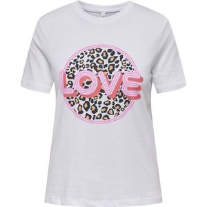 ONLY - ONLARIYA LIFE REG LOVE TOP - T-shirt - Bright White - Korte Mouwen