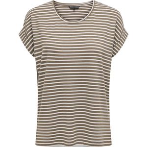 Only T-shirt Onlmoster Stripe O-neck Top Jrs 15206243 Caribou/cloud Dancer Dames Maat - S