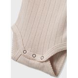 Romper - Lange Mouwen - Ronde Hals - Drukknoopsluiting - Ruches - Needle Drop Design