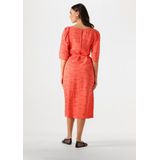 Object - Objsuki 3/4 Dress 137 - Midi Jurk - Oranje - 3/4 Mouwen