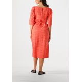 Object - Objsuki 3/4 Dress 137 - Midi Jurk - Oranje - 3/4 Mouwen