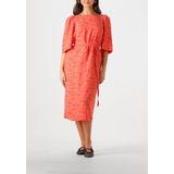 Object - Objsuki 3/4 Dress 137 - Midi Jurk - Oranje - 3/4 Mouwen