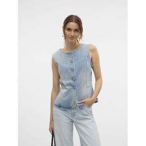 Gilet - Denim - Stonewash - Knoopsluiting - Knoop Detail