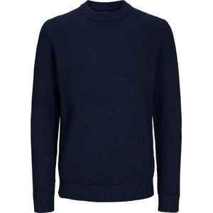 Jack & Jones - Heren Trui Eaton Knit Crew Neck - Blauw - Maat 5XL